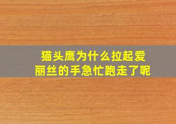 猫头鹰为什么拉起爱丽丝的手急忙跑走了呢