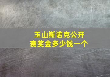 玉山斯诺克公开赛奖金多少钱一个