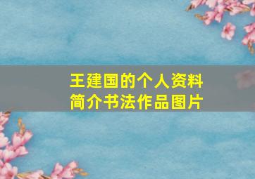 王建国的个人资料简介书法作品图片