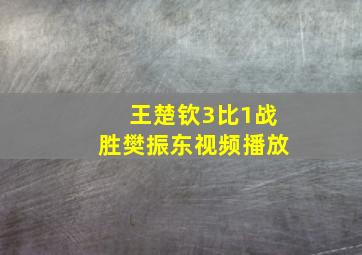 王楚钦3比1战胜樊振东视频播放