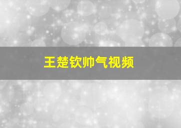 王楚钦帅气视频