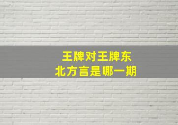 王牌对王牌东北方言是哪一期