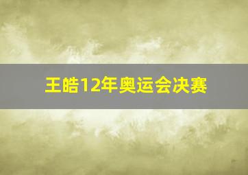 王皓12年奥运会决赛