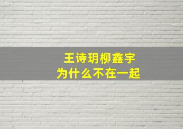 王诗玥柳鑫宇为什么不在一起