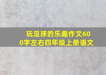 玩足球的乐趣作文600字左右四年级上册语文