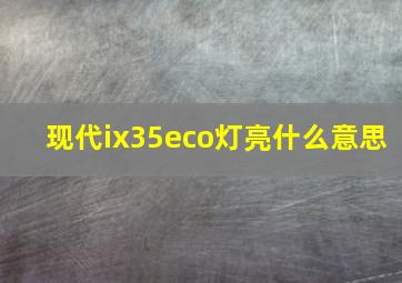 现代ix35eco灯亮什么意思