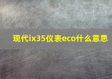 现代ix35仪表eco什么意思