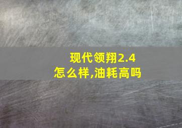 现代领翔2.4怎么样,油耗高吗