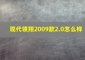 现代领翔2009款2.0怎么样