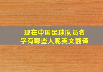 现在中国足球队员名字有哪些人呢英文翻译