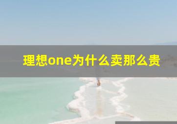 理想one为什么卖那么贵