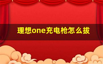 理想one充电枪怎么拔