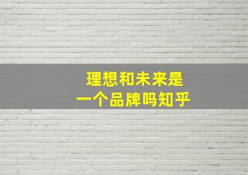 理想和未来是一个品牌吗知乎