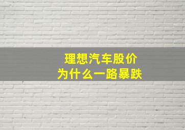 理想汽车股价为什么一路暴跌