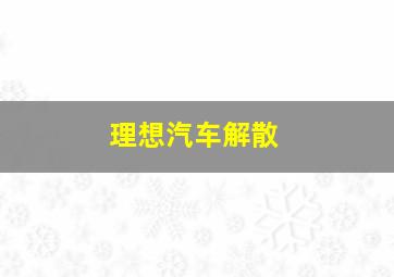 理想汽车解散