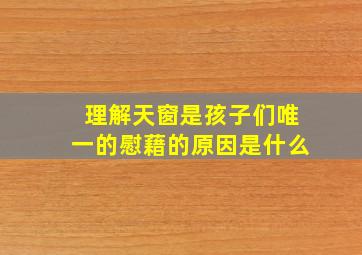 理解天窗是孩子们唯一的慰藉的原因是什么