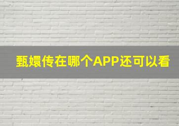 甄嬛传在哪个APP还可以看