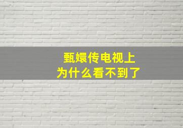 甄嬛传电视上为什么看不到了