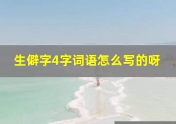 生僻字4字词语怎么写的呀