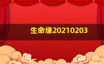 生命缘20210203