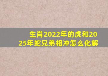 生肖2022年的虎和2025年蛇兄弟相冲怎么化解