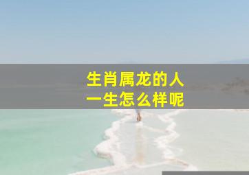 生肖属龙的人一生怎么样呢