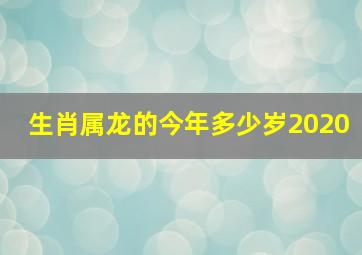 生肖属龙的今年多少岁2020