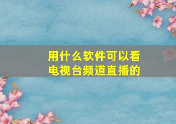 用什么软件可以看电视台频道直播的