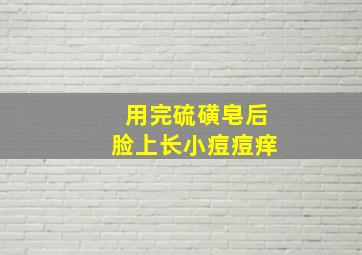 用完硫磺皂后脸上长小痘痘痒