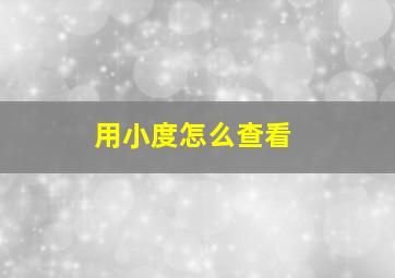 用小度怎么查看