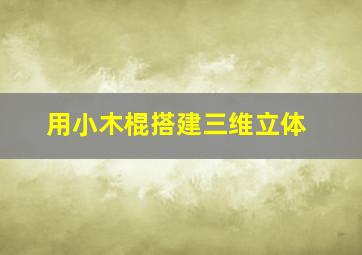 用小木棍搭建三维立体