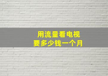 用流量看电视要多少钱一个月