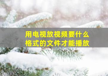 用电视放视频要什么格式的文件才能播放