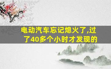 电动汽车忘记熄火了,过了40多个小时才发现的