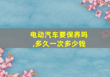 电动汽车要保养吗,多久一次多少钱