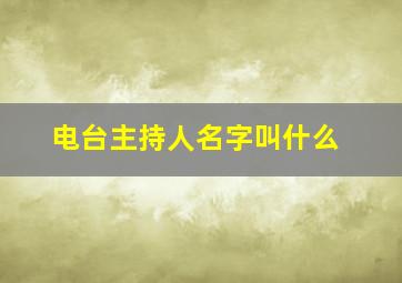 电台主持人名字叫什么