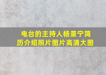 电台的主持人杨景宁简历介绍照片图片高清大图