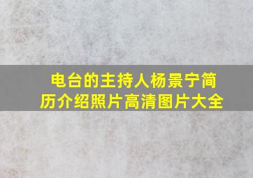 电台的主持人杨景宁简历介绍照片高清图片大全