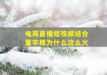 电商直播短视频结合董宇辉为什么这么火