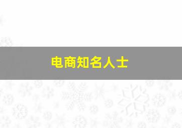 电商知名人士