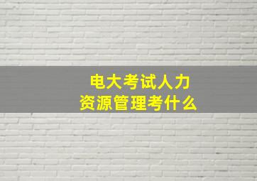 电大考试人力资源管理考什么