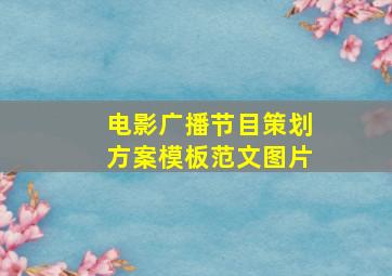 电影广播节目策划方案模板范文图片