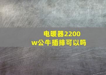 电暖器2200w公牛插排可以吗