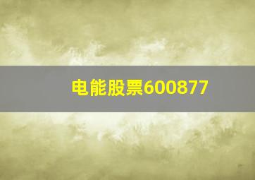 电能股票600877