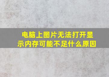 电脑上图片无法打开显示内存可能不足什么原因