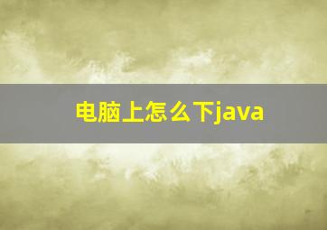 电脑上怎么下java