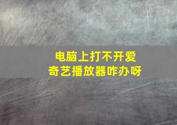 电脑上打不开爱奇艺播放器咋办呀