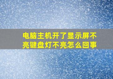 电脑主机开了显示屏不亮键盘灯不亮怎么回事