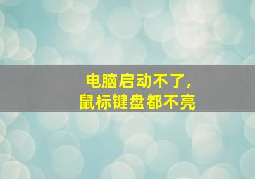 电脑启动不了,鼠标键盘都不亮