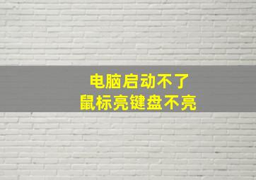 电脑启动不了鼠标亮键盘不亮